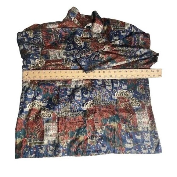 Kathy Comelli for Shapely Multi-Color Graphic Long Sleeve Soft Blouse Size 16 - Picture 5 of 6